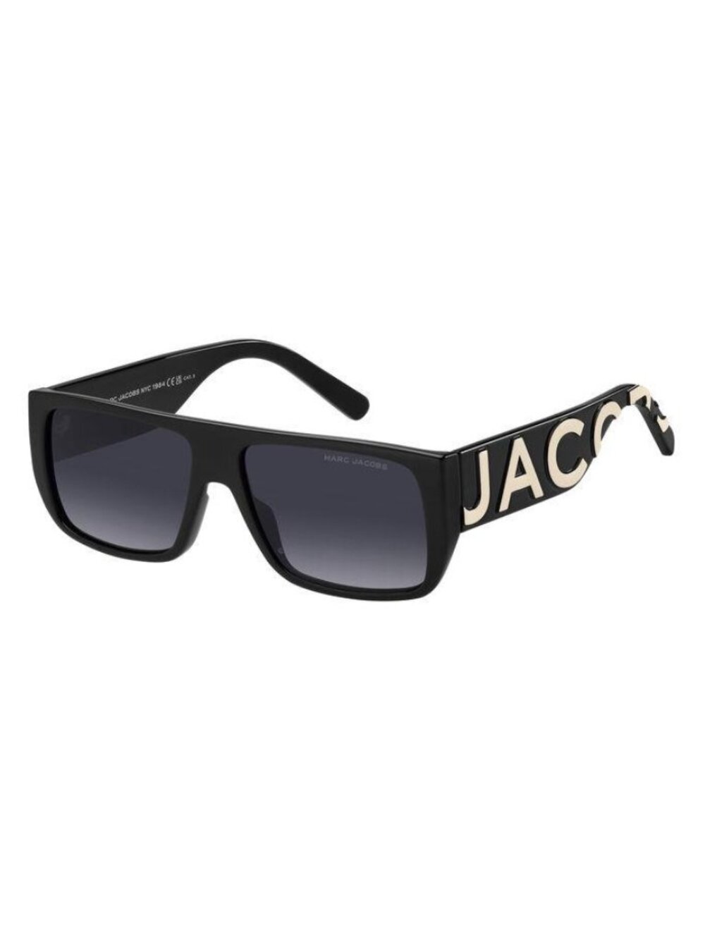 New Marc Jacobs Unisex Sunglasses White Square Grey Lens Acetate Frame LOGO 096